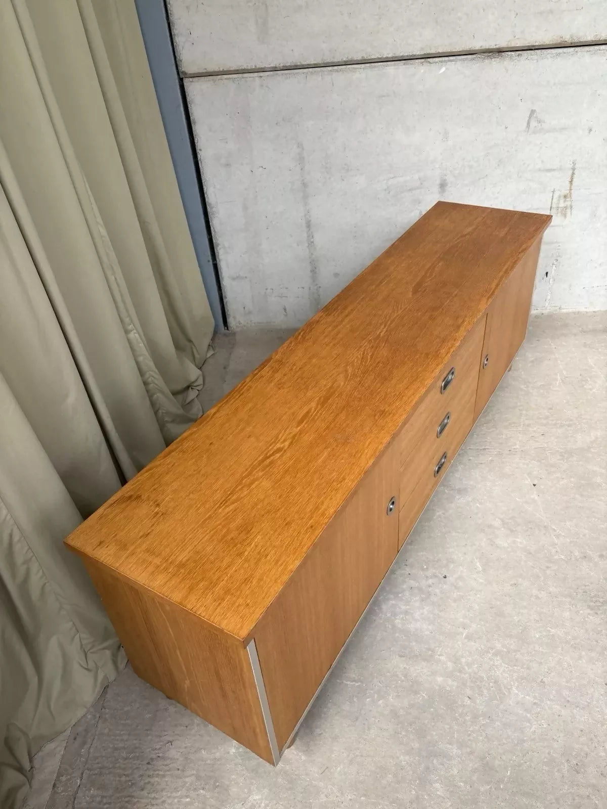 Vintage Late Mid Century 90s Sideboard Modernist Media Cabinet Unit Lp Storage R1122