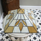 Art Deco Tiffany style Pendant Lampshade Gold and White.