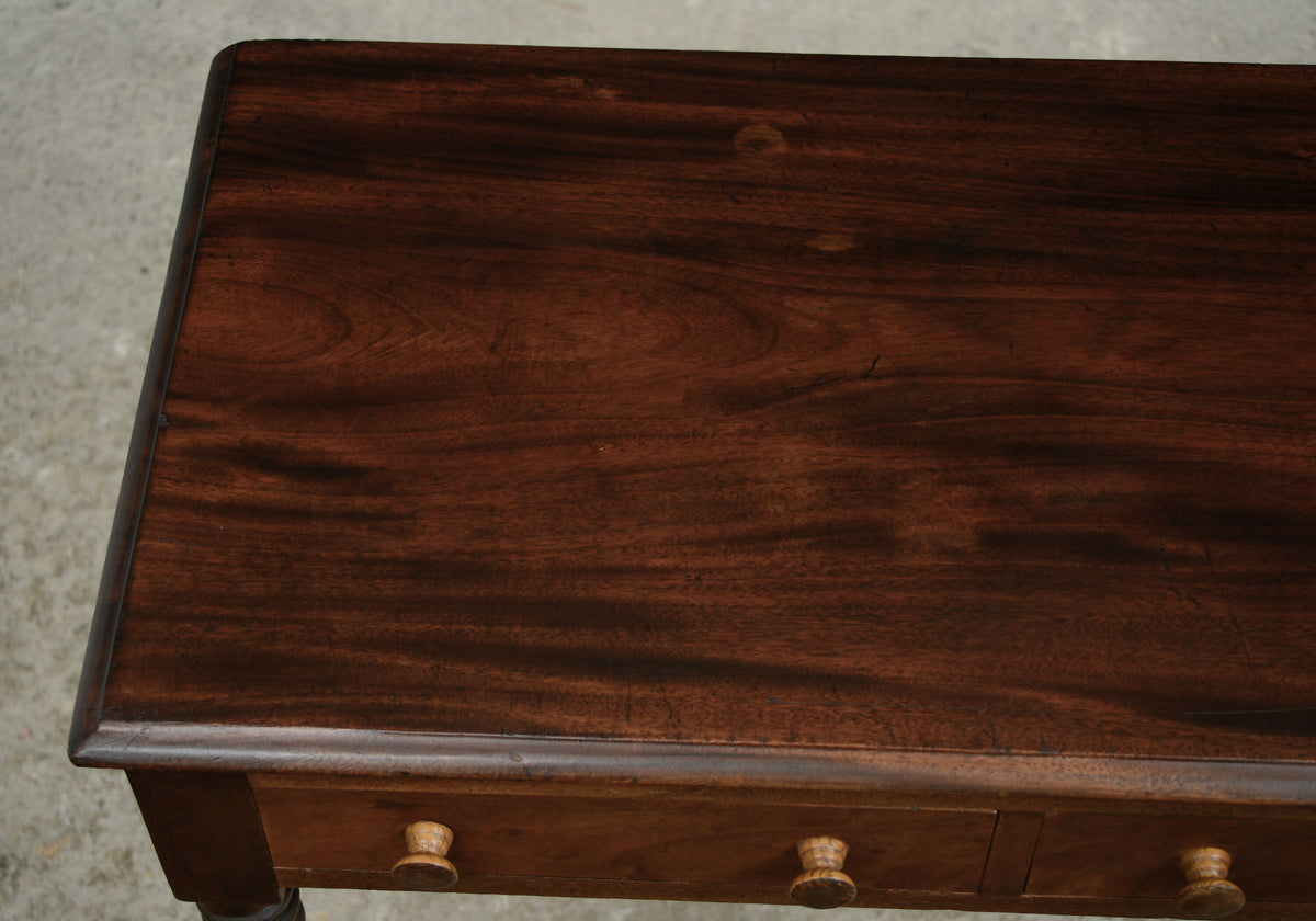 Victorian Mahogany Console Hall Table with 2 Drawers - Writing Desk