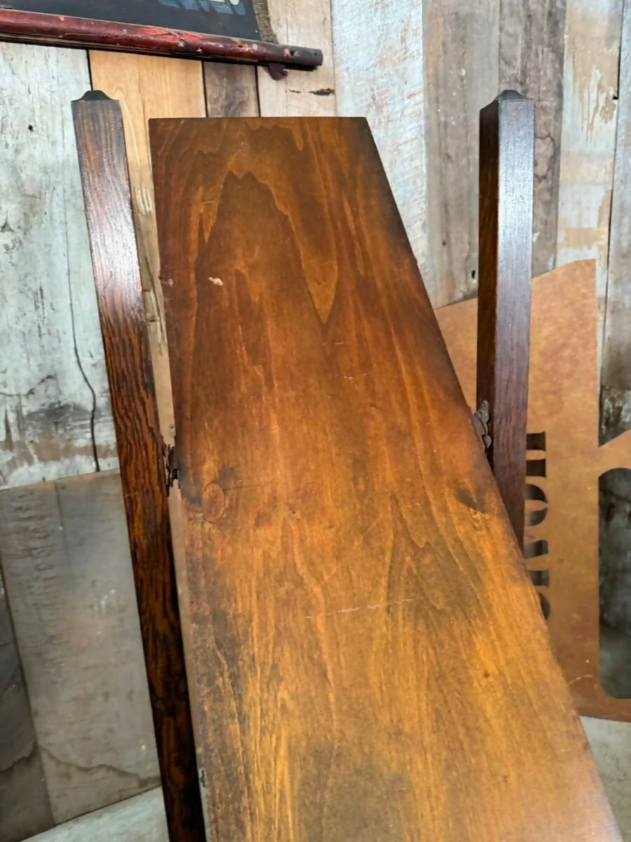 Vintage Edwardian Art Deco Oak Bevelled Cheval Dressing Mirror, c1930