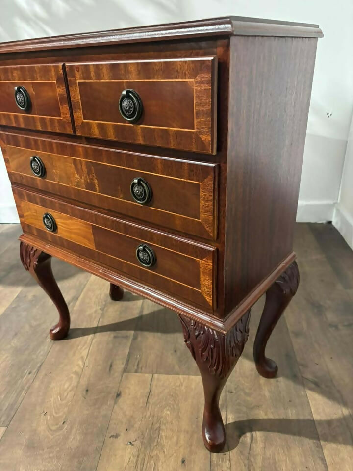 Reproduction Inlaid Mahogany Dwarf Chest