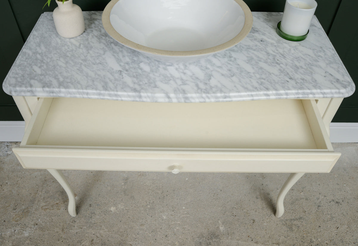 Laura Ashley Provencale Console Table with Marble Top - Ivory