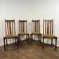 Vintage Set of Four Oak High Back Barley Twist Dining Chairs