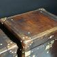 Antique Leather End Table Trunks