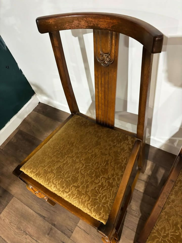 Vintage Honey Oak Dining Chairsb