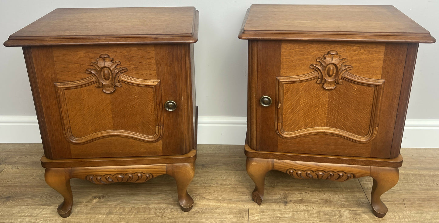 Pair of Bedside Tables Vintage French Louis XVI Nightstands Cabinets LOT 6364