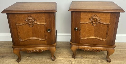 Pair of Bedside Tables Vintage French Louis XVI Nightstands Cabinets LOT 6364