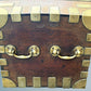 Large Antique Oak Brass Bound Silver or Plate Chest, Trunk