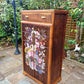 Upcycled Cabinet with Floral Design Storage Unit Tall Boy