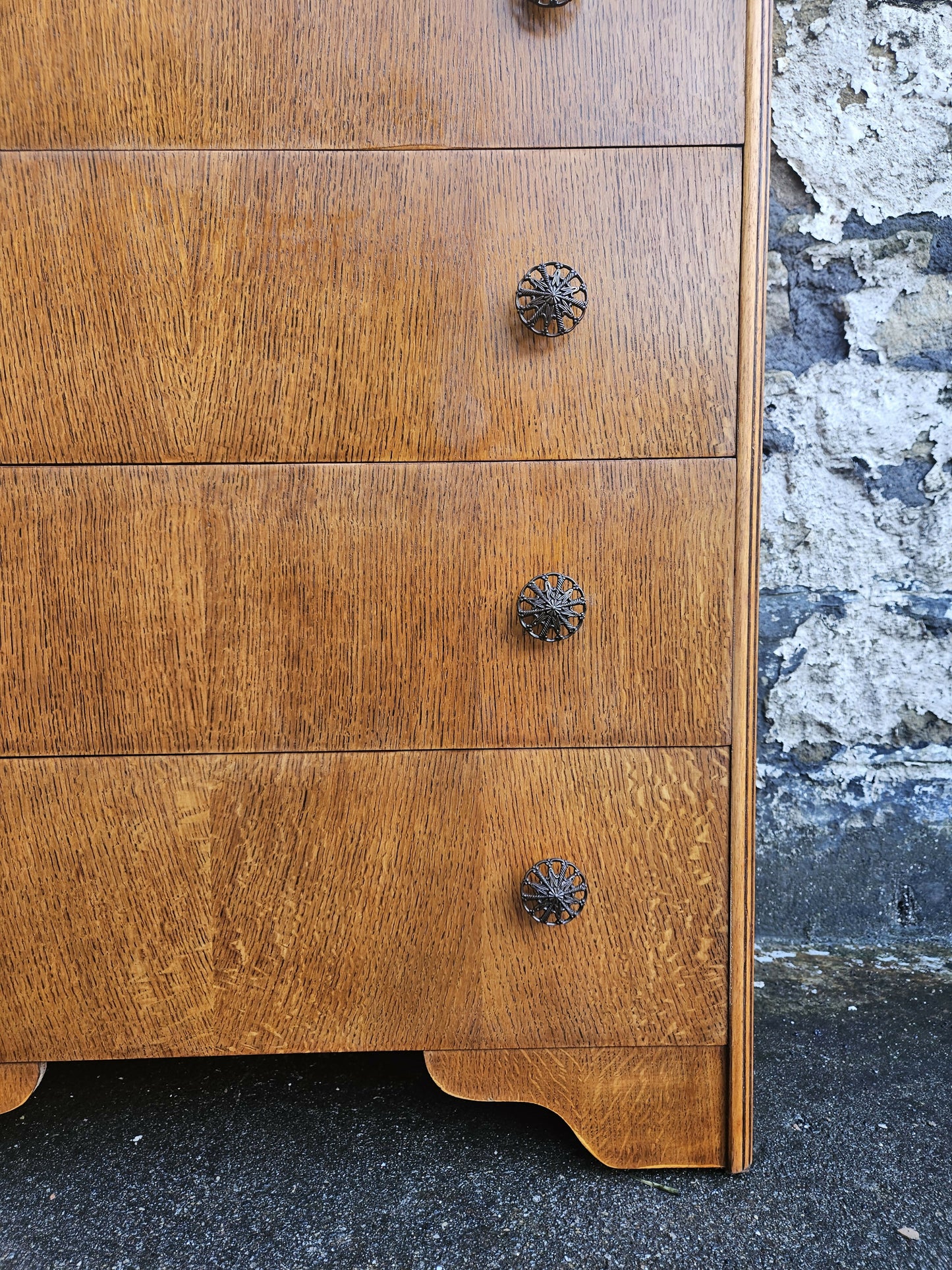Vintage Chest Of Drawers Cabinet Oak Five Drawer Super Proportions Beautiful Detailing