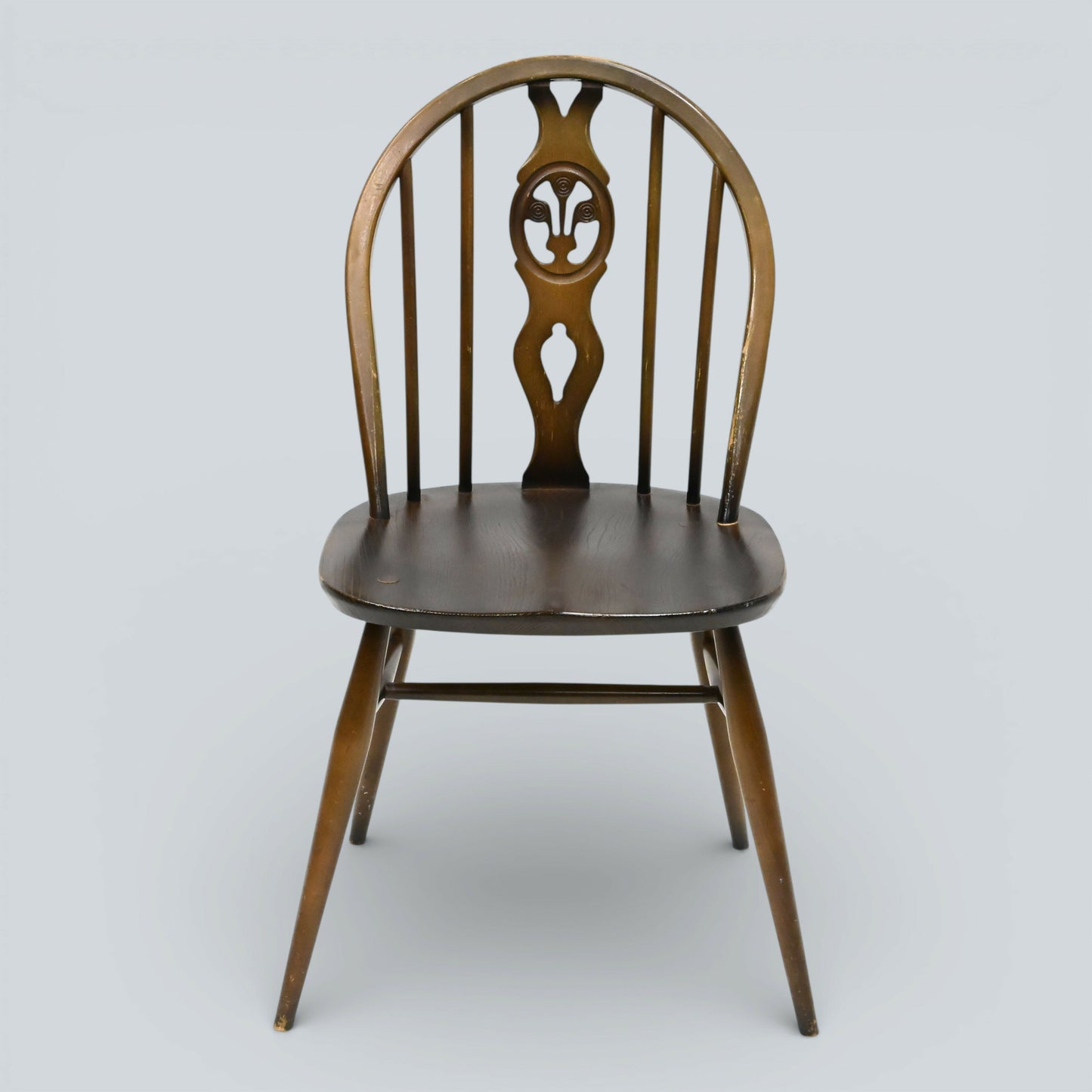 6 Ercol Windsor Bow Back Dining Chairs Fleur De Lis Carving FREE UK Delivery*