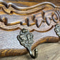 Coat Rack Vintage French Carved Oak Wall Mounted 6 Hooks Rack Hanger LOT 6368