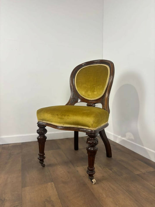 Victorian Spoon Back Upholstered Nursing Chair