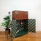 Art Deco Cocktail Cabinet | Green & Gold | Restored Vintage Drinks Cabinet