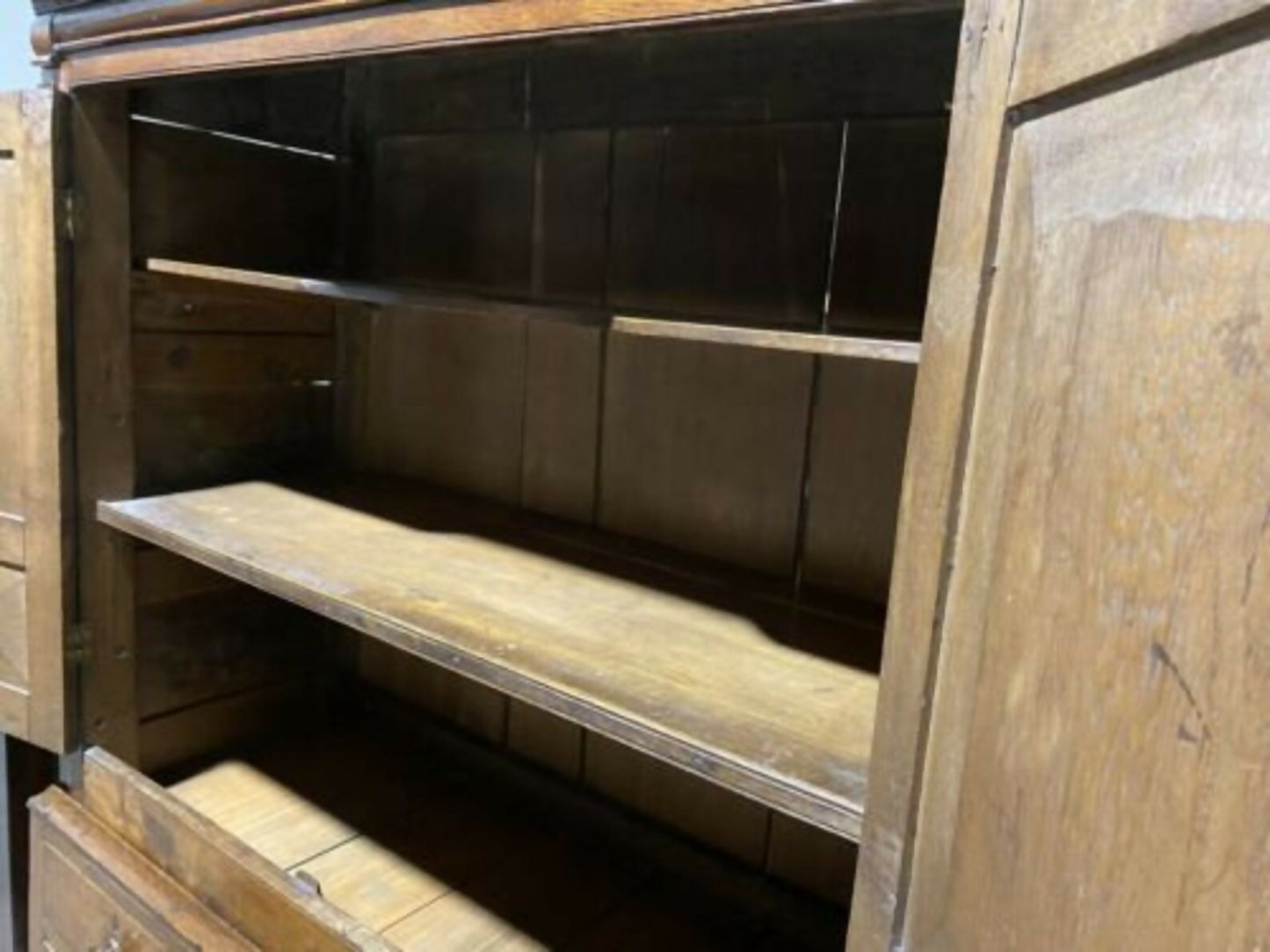 Antique George III Oak & Yew Press Housekeeper’s Cupboard