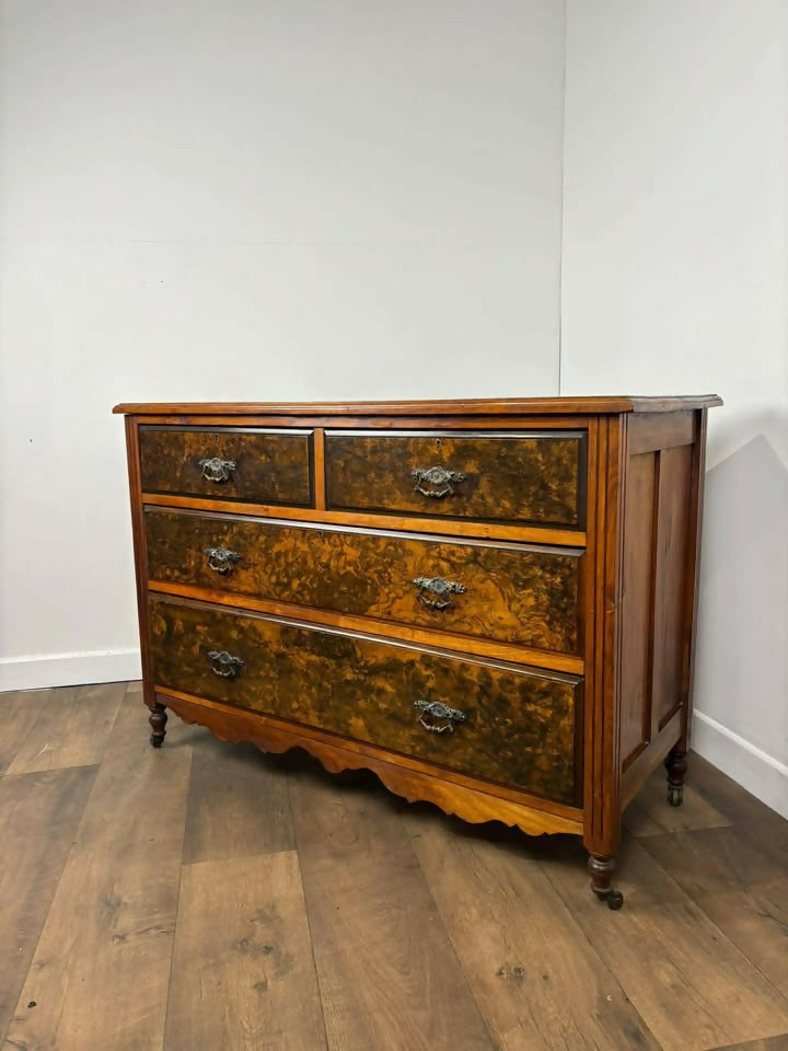 Edwardian Burr Walnut Fronted Drawers