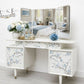 PAINT TO ORDER- G plan triple mirror floral dressing table in white