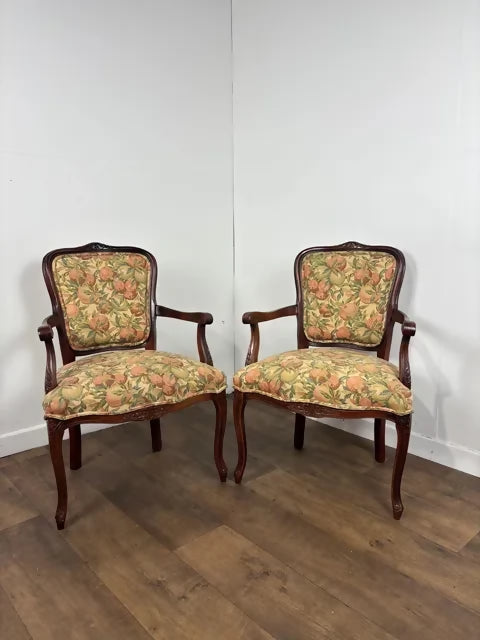 Pair of Reproduction Upholstered Armchairs