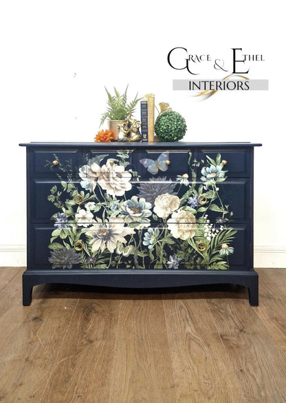 Stag navy chest of drawers