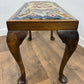 Vintage Oak Stool With Floral Tapestry Top