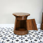 Oak Barrell Style Occasion Table Side Table with Cupboard