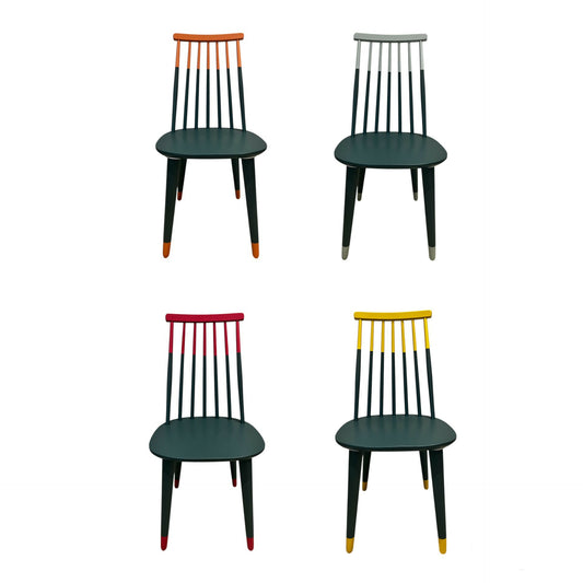 For Custom Commission: Upcycled colourful kitchen chairs, funky chairs, fun and playful kitchen
