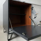 vintage sideboard painted grey with drop down door open