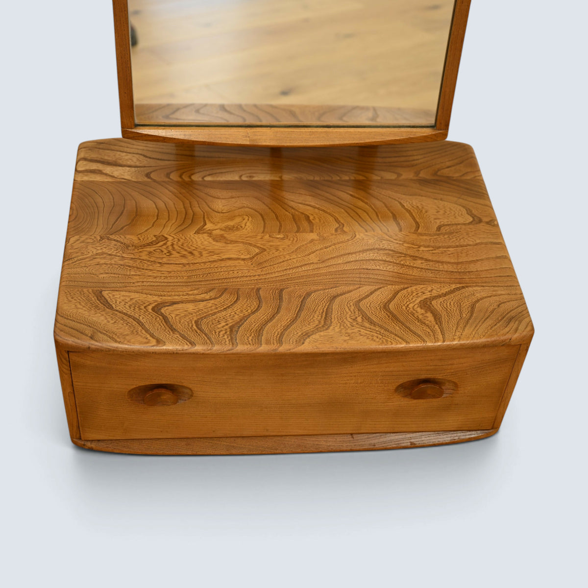 Ercol Dressing Mirror On Casters With Drawer Natural Light FREE UK Delivery*