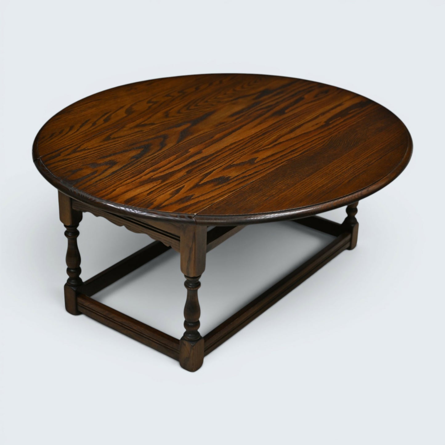 Old Charm Oak Drop Leaf Long Oval Coffee Table Light Oak 2144 FREE UK Delivery