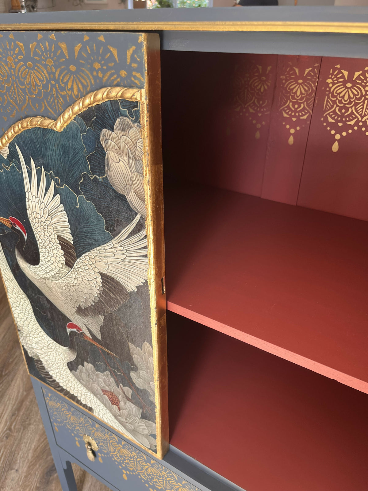 Hand Painted Drinks Cabinet