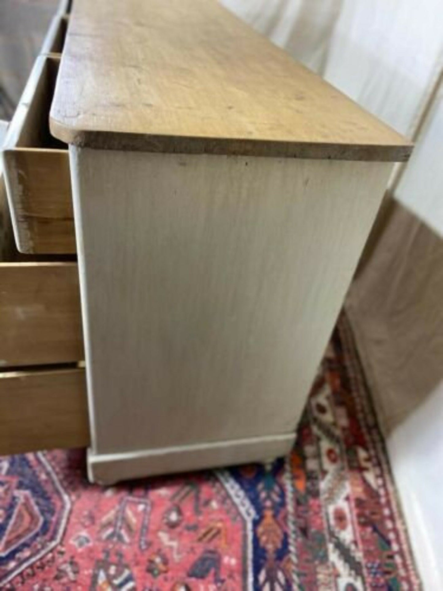 Antique Victorian Pine Breakfront Sideboard Base Unit, c 1870