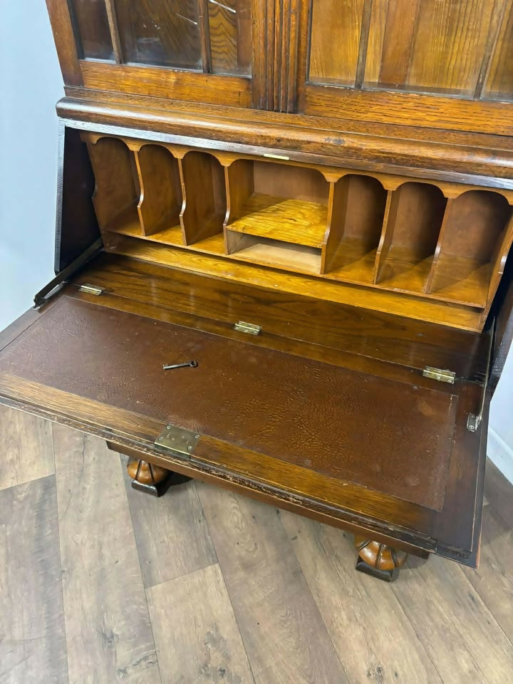 Vintage Oak Bureau Bookcase