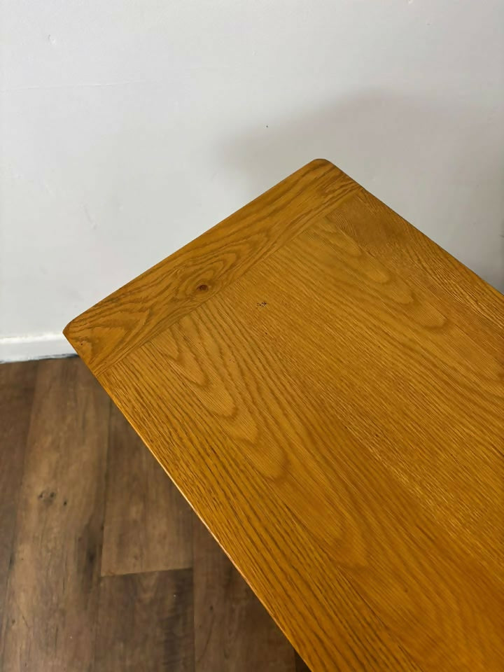 Modern Solid Oak Three Drawer Console Table