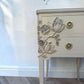 Vintage Hand-Painted Floral Bedside Tables / Resin Botanical Nightstands