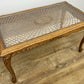Coffee Table Vintage French Style Oak Carved Glass Top Side Table LOT 6310