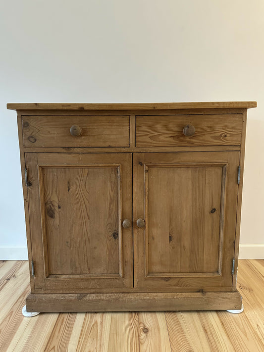 Antique Pine Two Door Housekeepers Cupboard Stripped Pine Sideboard Cupboard