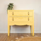 Vintage Yellow Chest of Drawers with Ornate Detailing