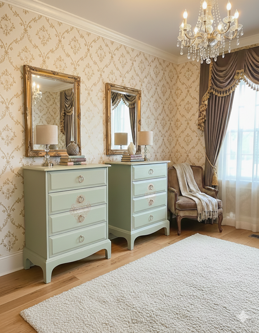 Stag Minstrel Light Green bedside tables