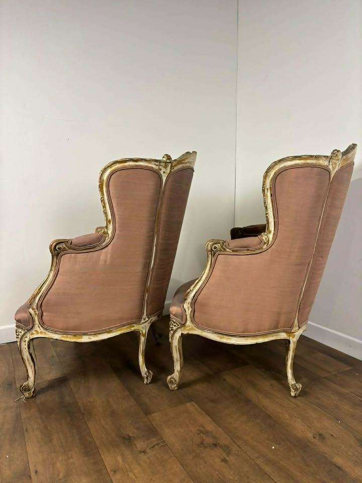 Pair of French Louis XVI Style Reproduction Armchairs