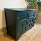 Newly refurbished small solid wood sideboard green