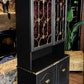 Gothic Black & Antique Gold Glazed Display Cabinet | Drinks & Cocktail Cabinet