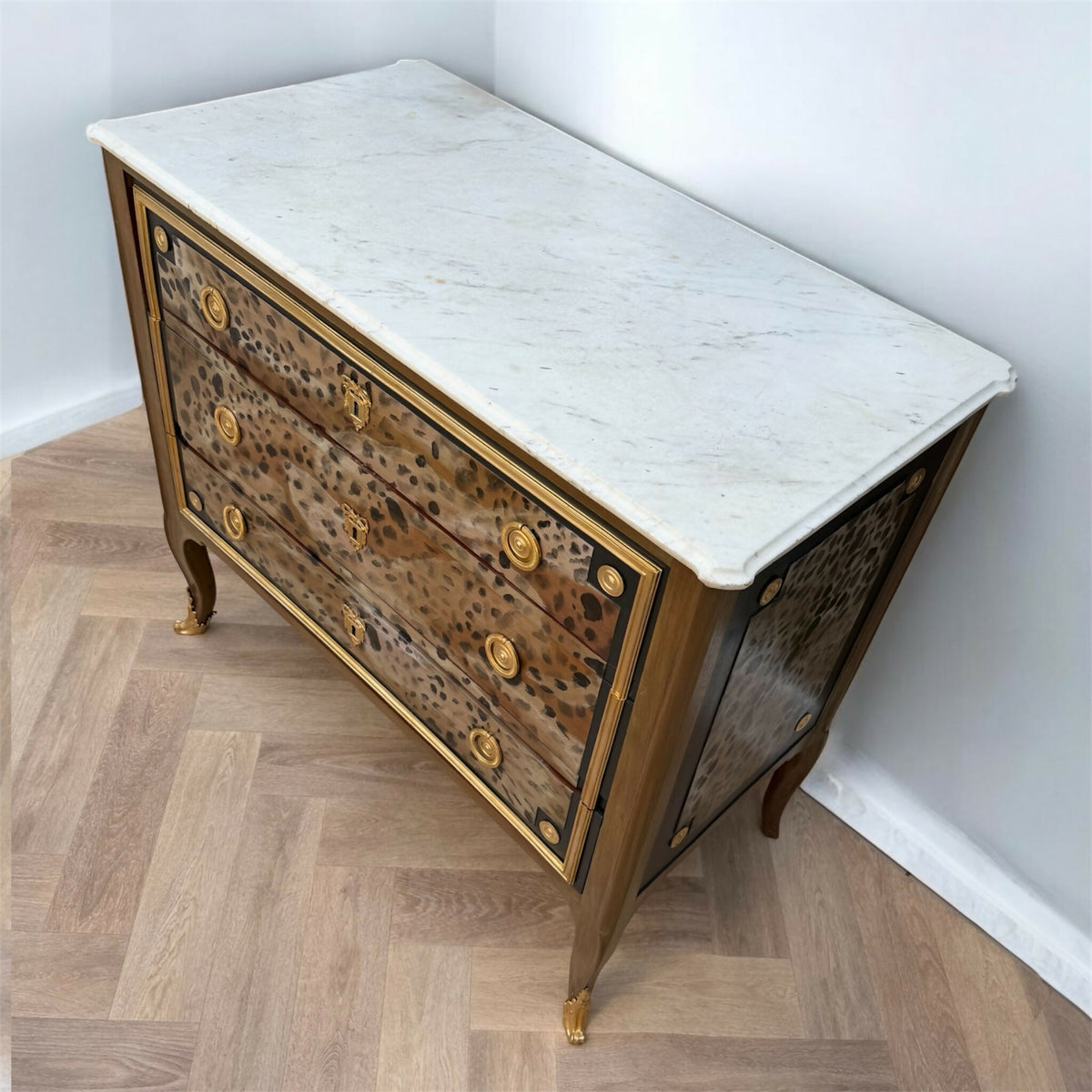 Leopard Print French Style Chest Of Draws / Dresser