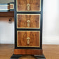 Restored 1940s Art Deco Burr Walnut Dressing Table - Black and Gold