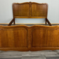 Bed Vintage French Louis XVI Double Bed Frame Oak Carved Headboard LOT 3659