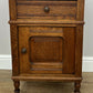 Bedside Table Antique French Style Marble Top Oak Cabinet Nightstand LOT 6235
