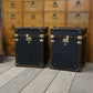 Black Vintage Handmade Bedside tables - English bespoke storage trunks