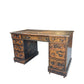 Vintage Victorian distressed office pedestal desk
