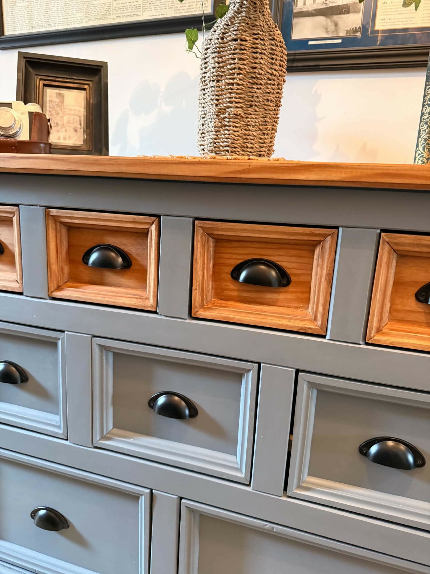 Heritage Grey Apothecary Chest of Drawers