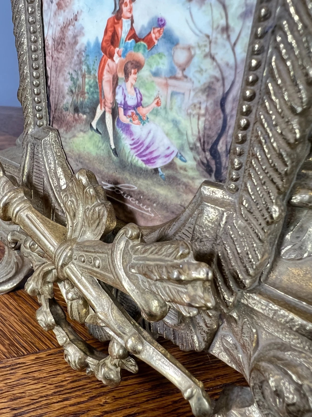 Lancini Imperial Ormolu Porcelain Gilt Brass Mantle Clock LOT 4638