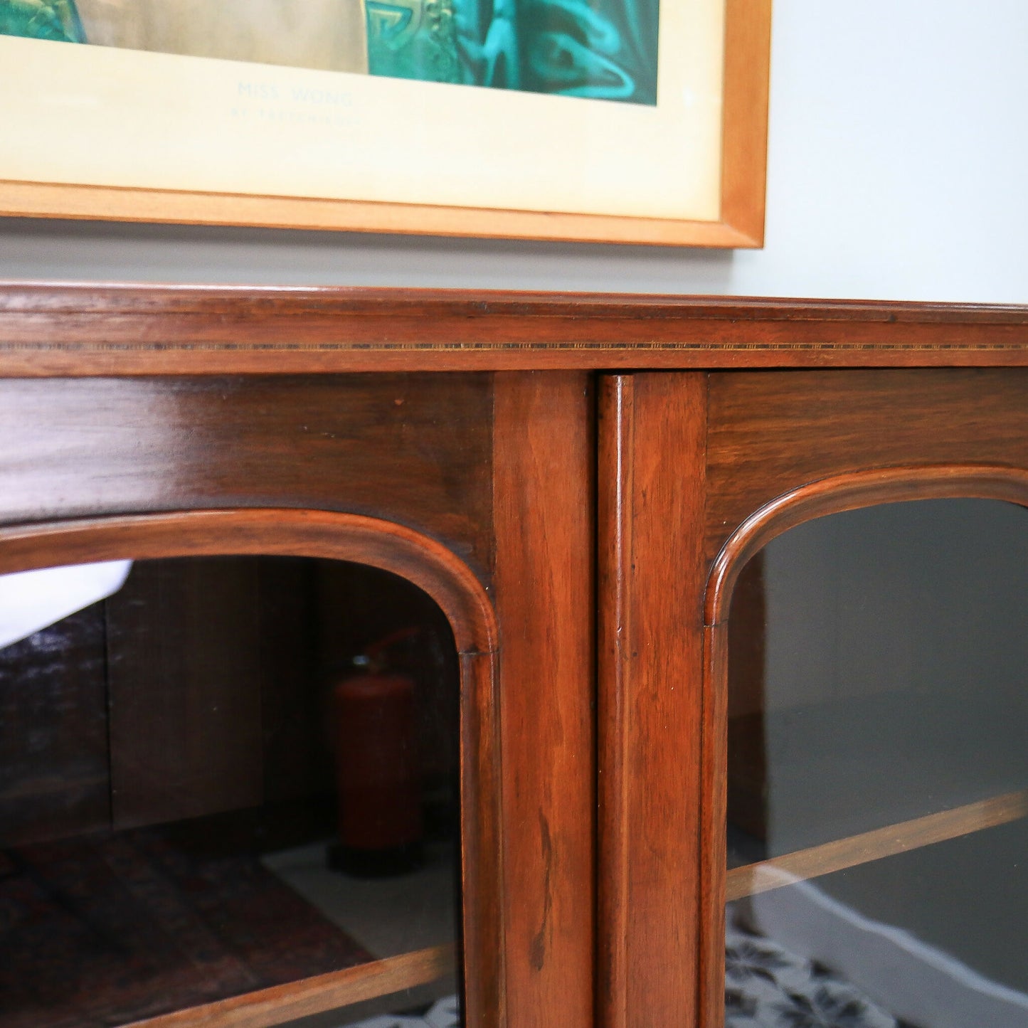 Antique Bookcase Victorian Glazed Bookcase Cabinet in Mahogany